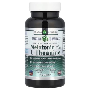 L-теанин Amazing Nutrition Melatonin Plus L-Theanine, 120 таблеток