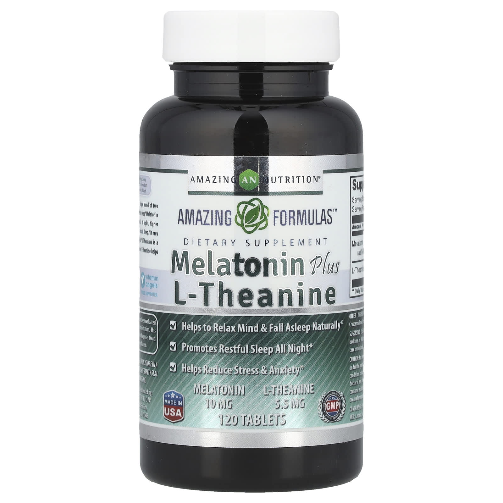 L-теанин Amazing Nutrition Melatonin Plus L-Theanine, 120 таблеток