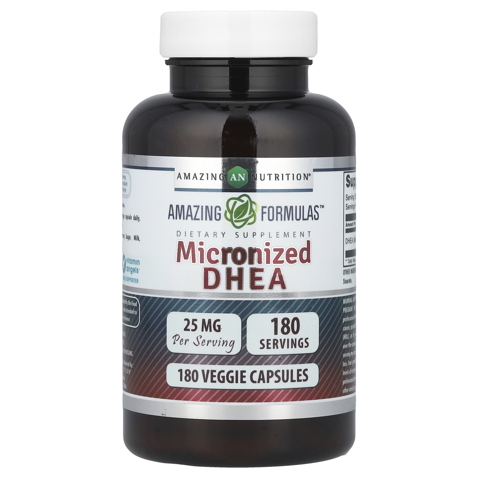 DHEA Amazing Nutrition Micronized, 25 мг, 180 растительных капсул