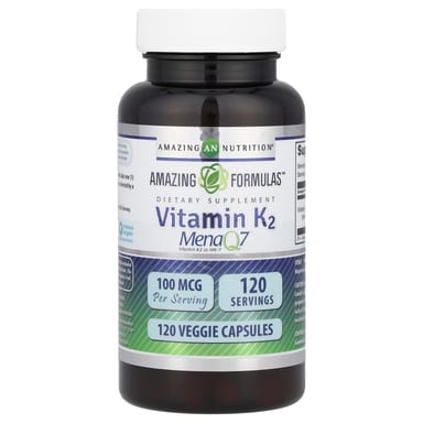Витамин K2 Amazing Formulas™, 100 мкг, 120 вегетарианских капсул