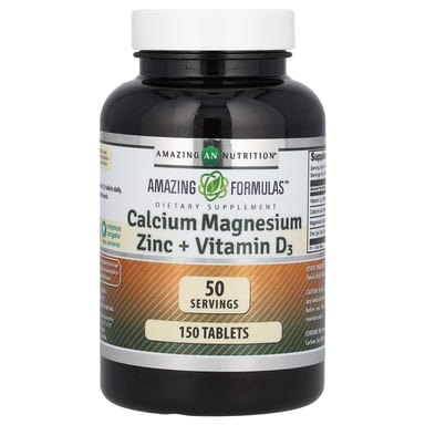 Витамин D3 Amazing Nutrition Amazing Formulas Calcium Magnesium Zinc, 150 таблеток