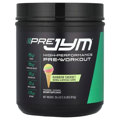 Предтренировочный комплекс JYM Supplement Science Pre JYM® High-Performance Rainbow Sherbet, 810 г