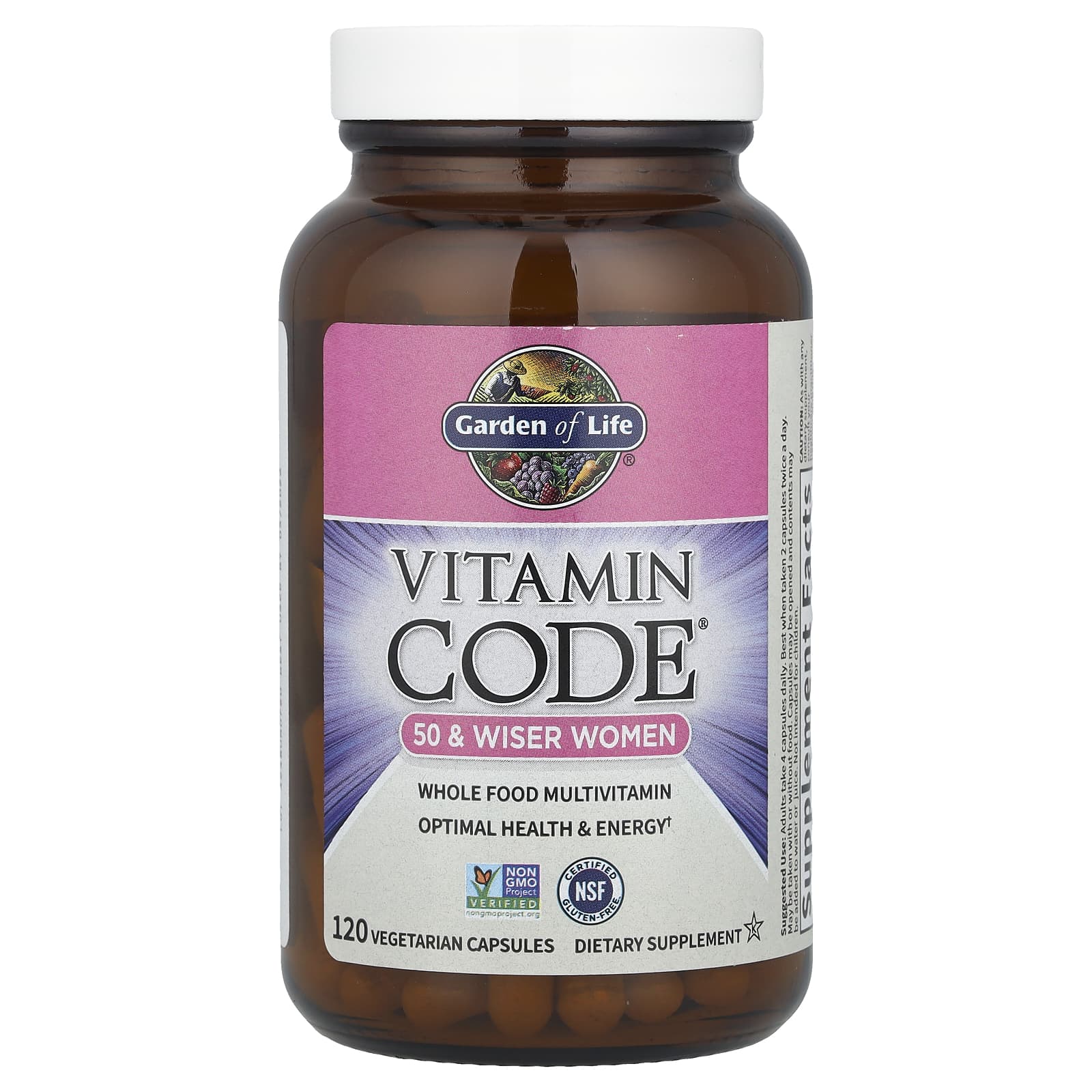 Мультивитамины Garden of Life Vitamin Code® Whole Food For 50 & Wiser Women, 120 растительных капсул