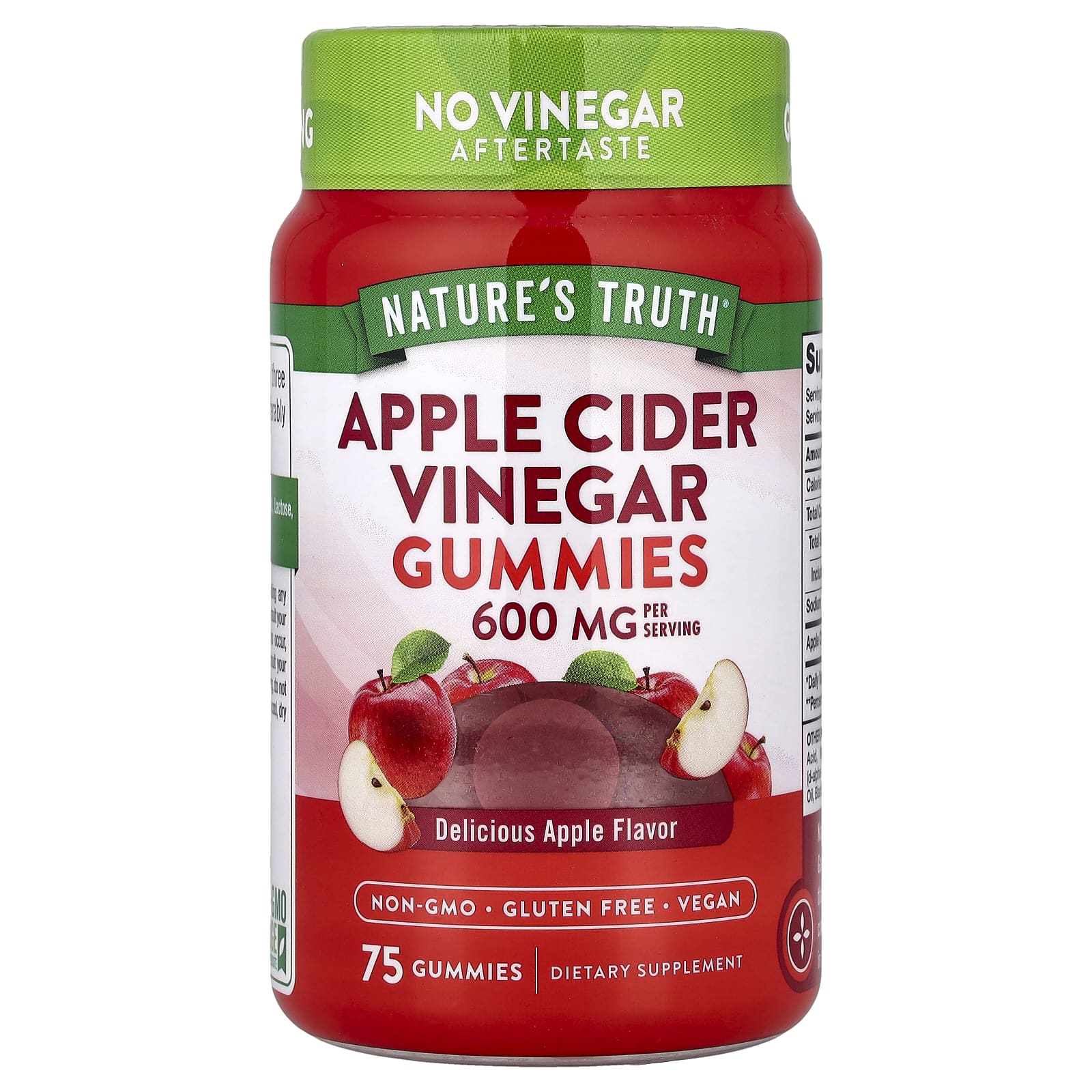 Яблочный уксус Nature's Truth, вкус Apple, 75 жевательных пастилок