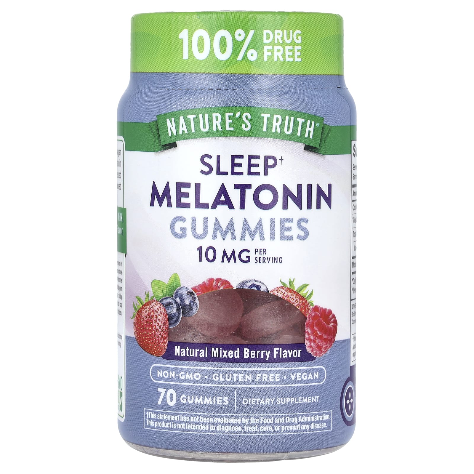 Мелатонин Nature's Truth Sleep Gummies, вкус Natural Mixed Berry, 5 мг на пастилку, 70 жевательных пастилок