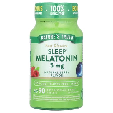 Мелатонин Nature's Truth Sleep 90 Fast Dissolve Tablets, вкус Natural Berry, 5 мг, таблетки