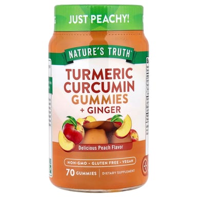 Куркумин Nature's Truth Turmeric Ginger Gummies, вкус Delicious Peach, 70 жевательных пастилок