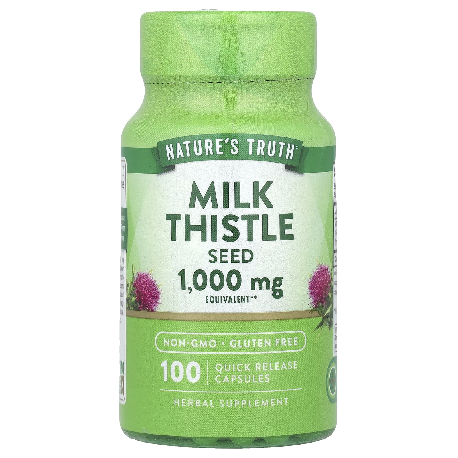 Расторопша Nature's Truth Seed 100 Quick Release Capsules, 1000 мг, капсулы