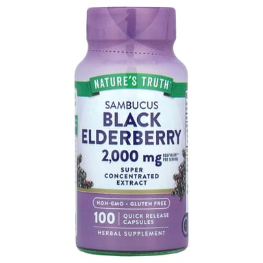Бузина Nature's Truth, вкус Sambucus Black Elderberry, 1000 мг, капсулы