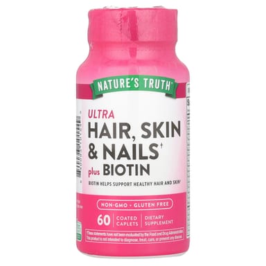 Биотин Nature's Truth Ultra Hair Skin & Nails Plus, оттенок 60 Coated Caplets