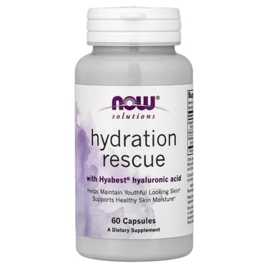 Гиалуроновая кислота NOW Foods Solutions Hydration Rescue with Hyabest®, 60 капсул