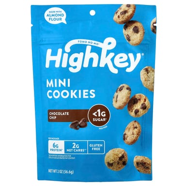 Шоколад HighKey Mini Cookies, вкус Chocolate Chip, 56.6 г