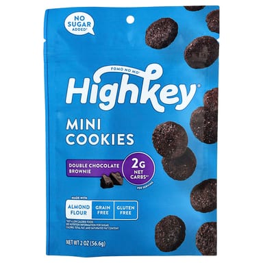 Шоколад HighKey Mini Cookies, вкус Double Chocolate Brownie, 56.6 г