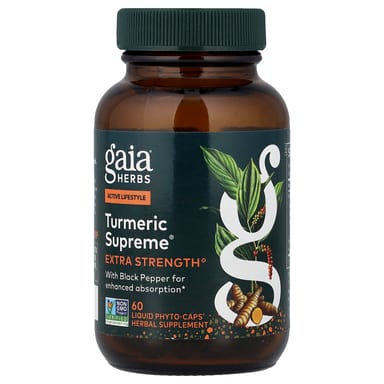 Куркума Gaia Herbs Supreme®, оттенок 60 Liquid Phyto-Caps, жидкая форма