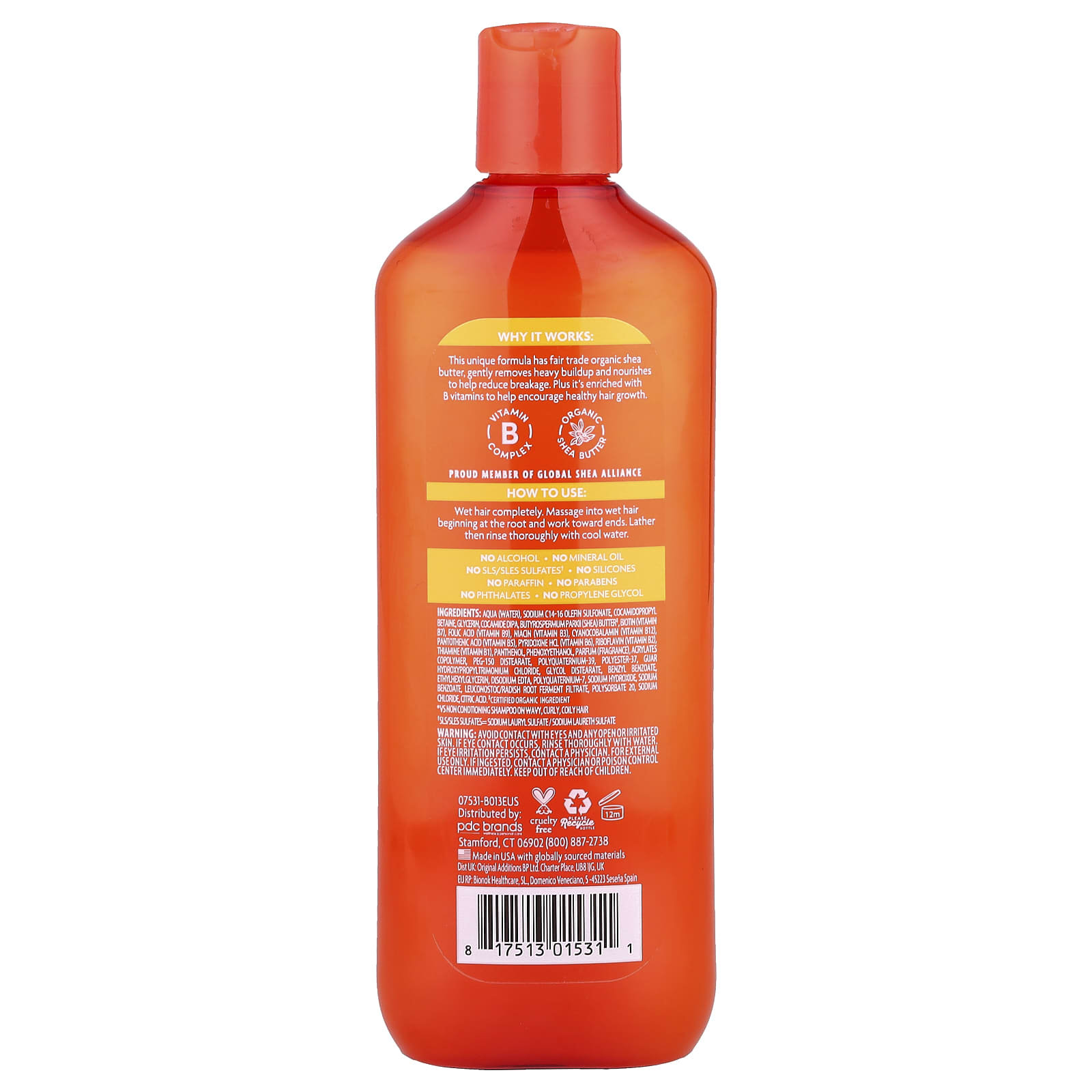 Шампунь Cantu Shea Butter Sulfate-Free Cleansing Cream For Natural Curls Coils & Waves, 400 мл, крем — фото 2