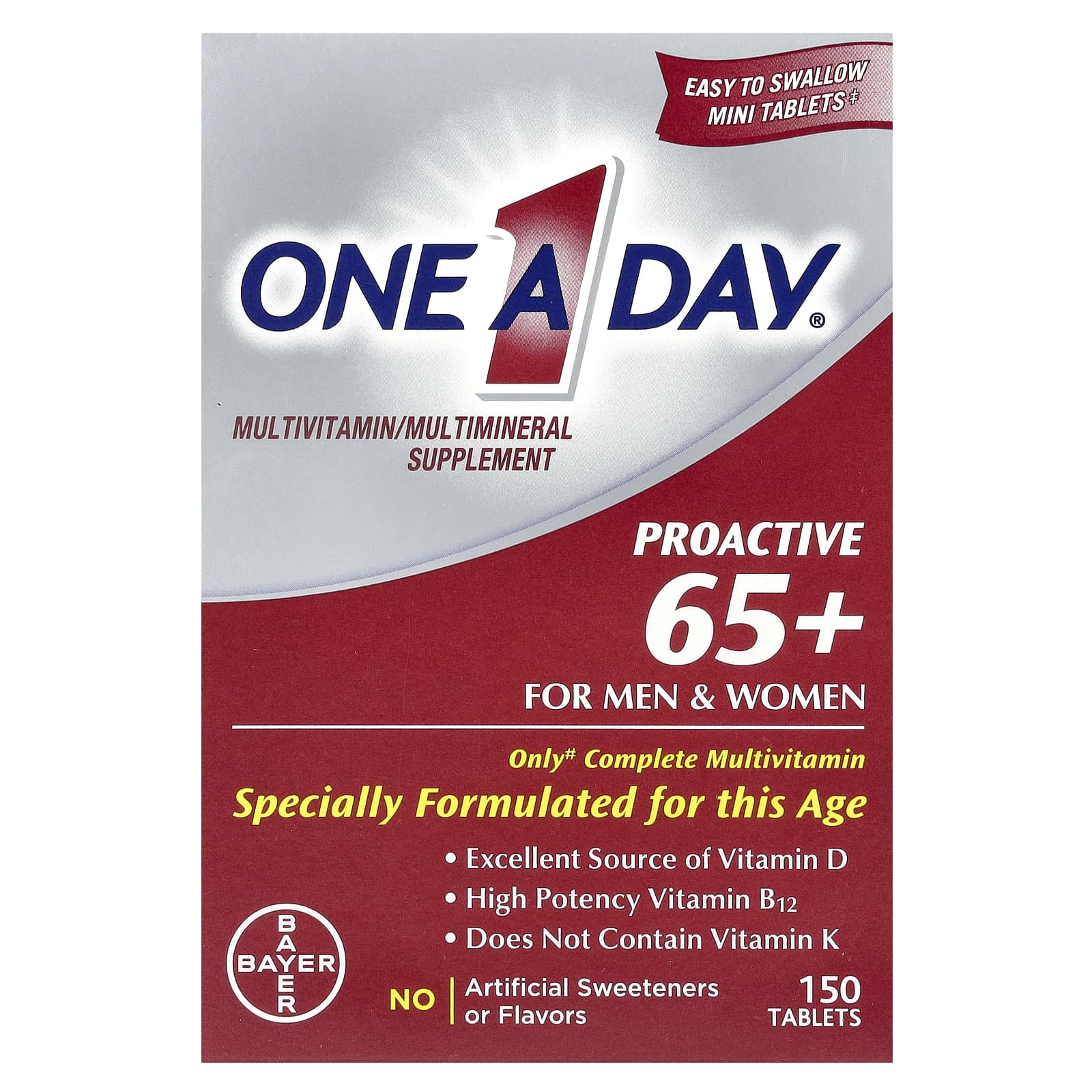 Мультивитамины One-A-Day Proactive 65+ For Men & Women /Multimineral Supplement, 150 таблеток — фото 2