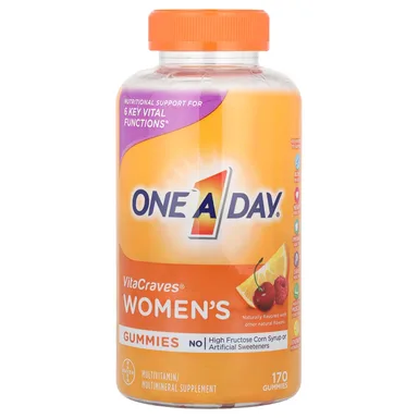 Фото товара: Мультивитамины One-A-Day VitaCraves® Women's /Multimineral Supplement Gummies, 170 жевательных пастилок