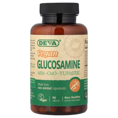 Глюкозамин Deva Vegan MSM CMO, оттенок Turmeric, 90 таблеток