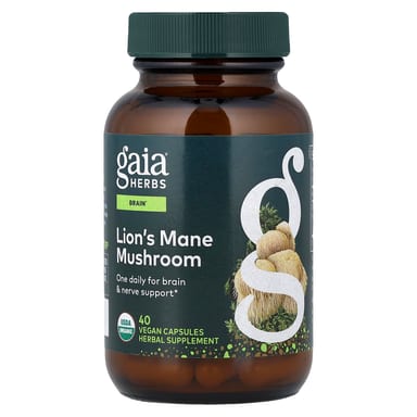 Ежовик гребенчатый Gaia Herbs Mushroom, 40 растительных капсул