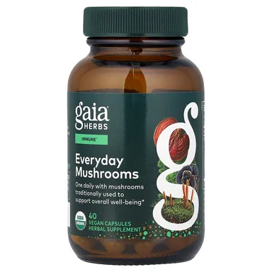 Фото товара: Грибной комплекс Gaia Herbs Everyday, 40 растительных капсул