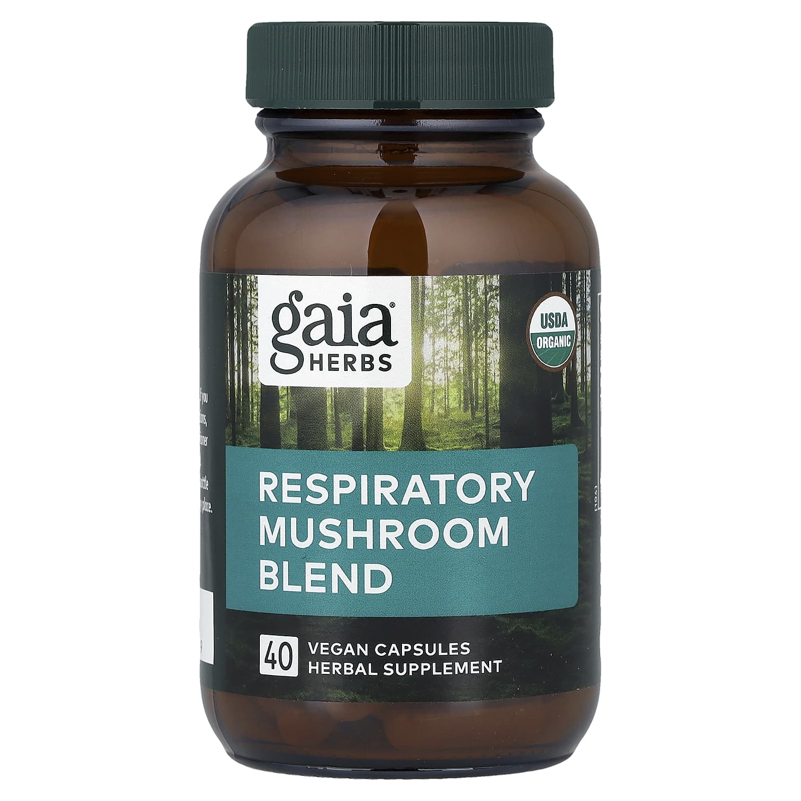 Смешанный грибной комплекс для дыхательной системы Gaia Herbs, 40 веганских капсул