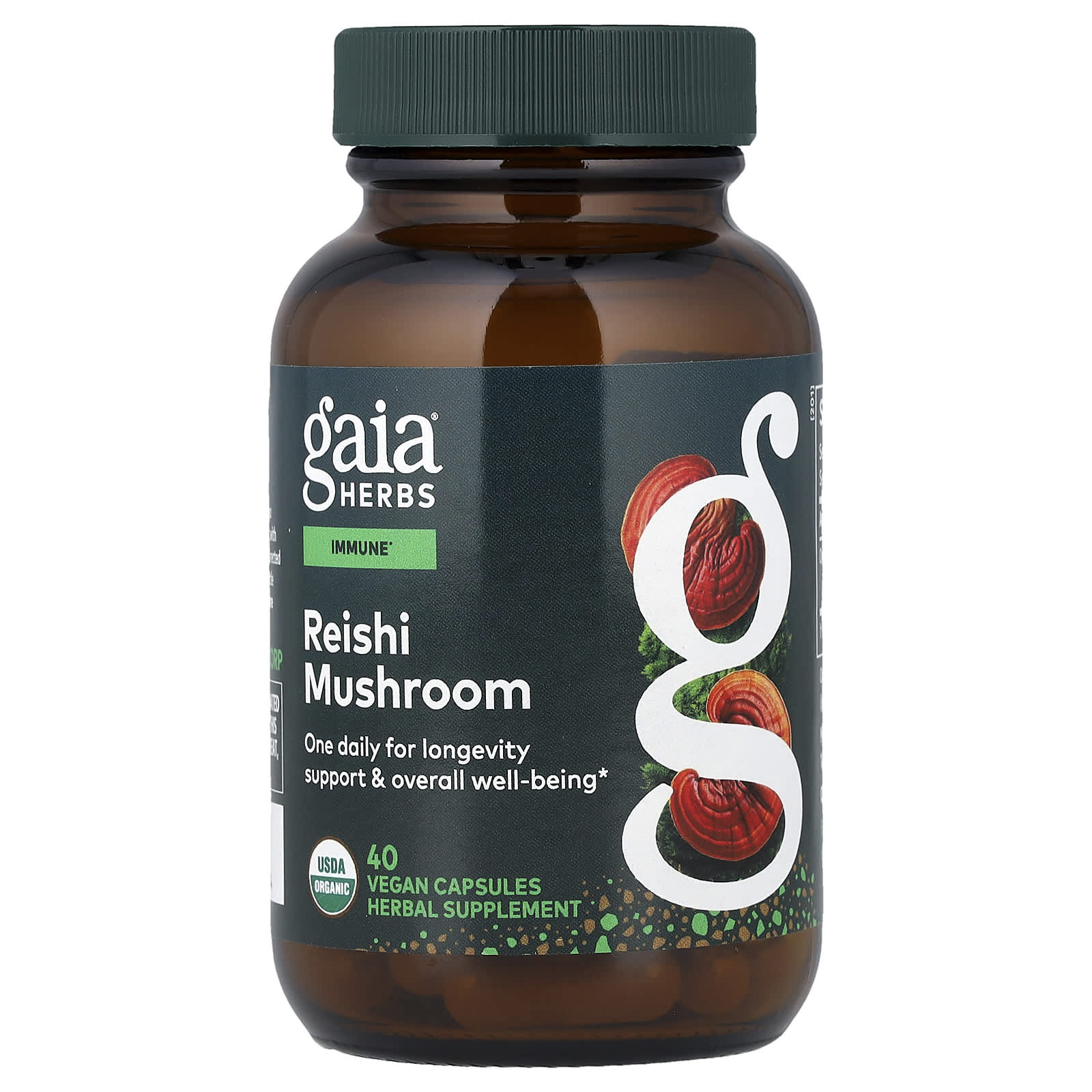 Рейши Gaia Herbs Mushroom, 40 растительных капсул