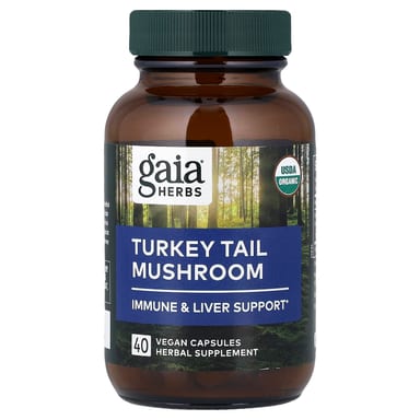 Трутовик разноцветный Gaia Herbs Mushroom, 400 мг, 40 растительных капсул