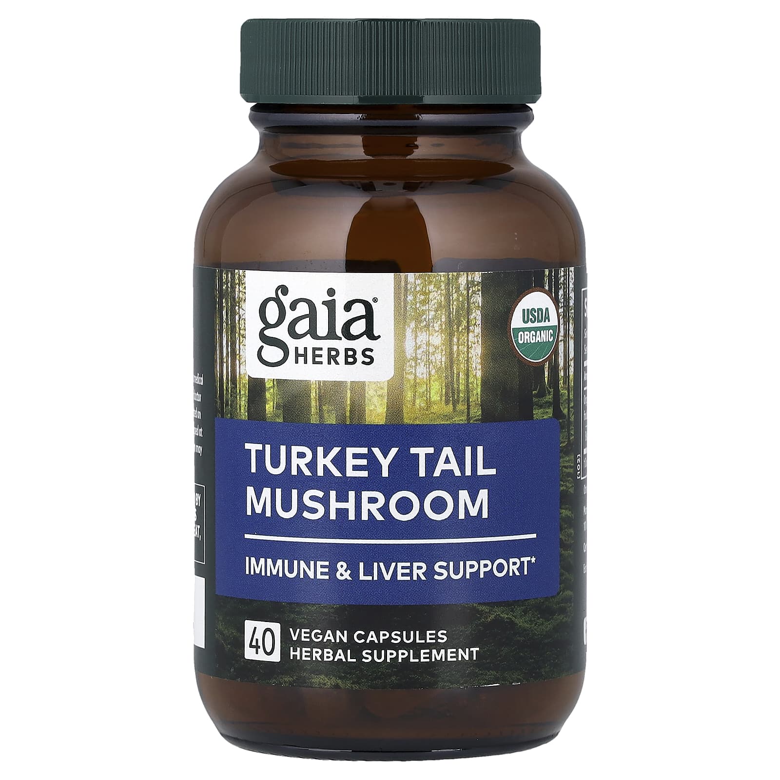 Трутовик разноцветный Gaia Herbs Mushroom, 400 мг, 40 растительных капсул