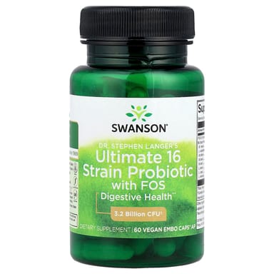 Пробиотик Swanson Dr. Stephen Langer's Ultimate 16 Strain with FOS 60 Vegan EMBO Caps® AP
