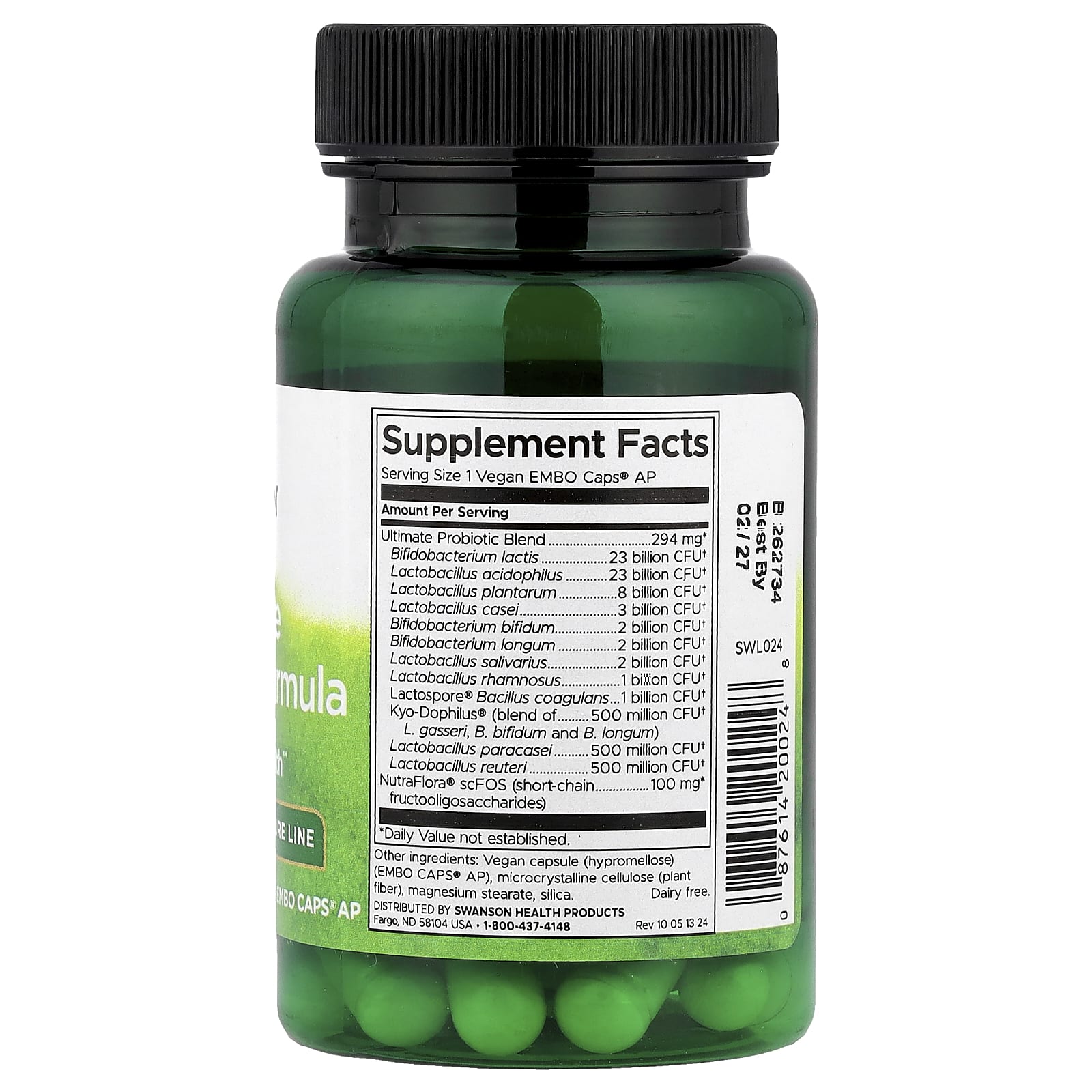 Пробиотик Swanson Ultimate Formula 30 Vegan Embo Caps® Ap — фото 2
