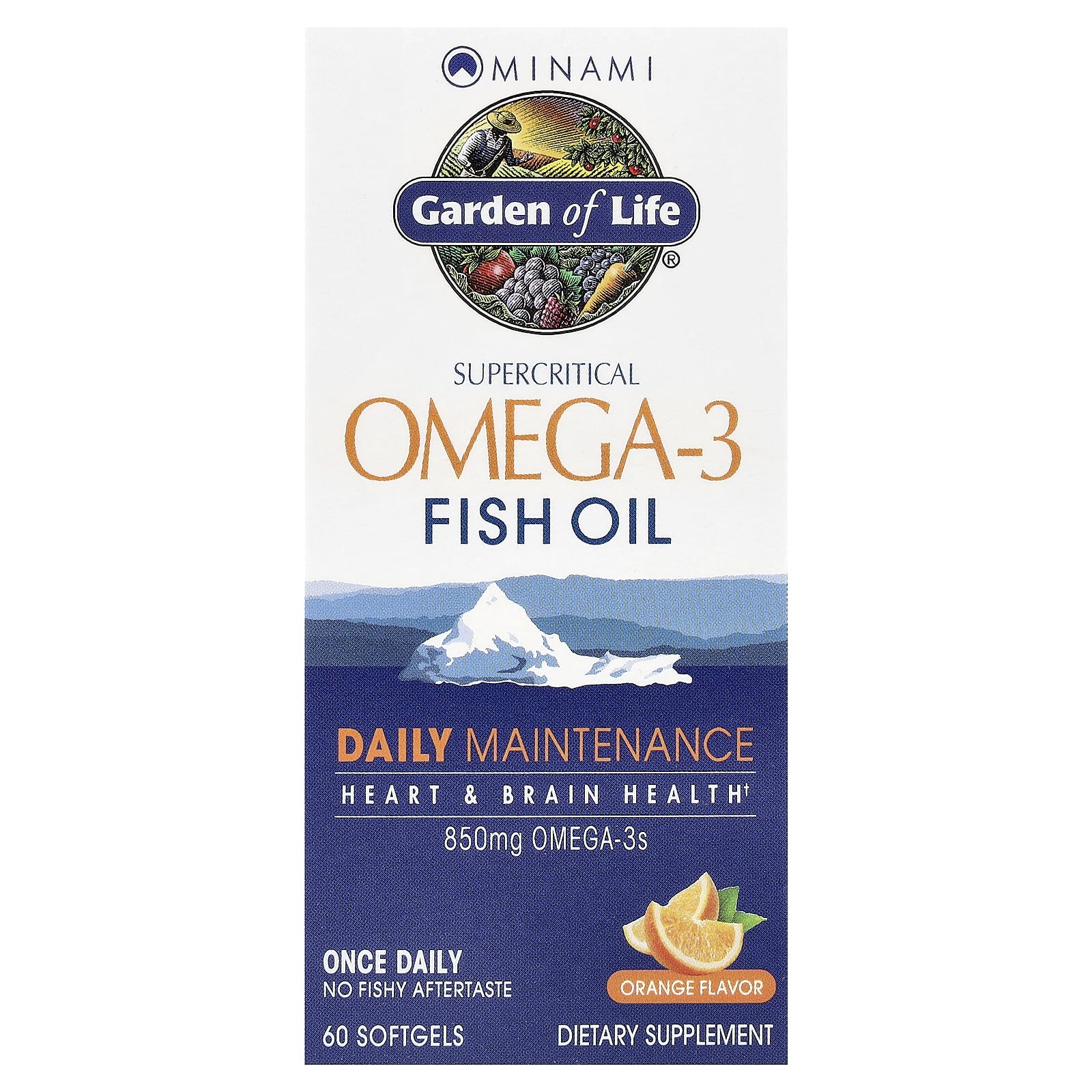 Рыбий жир Minami Nutrition Garden of Life® Supercritical Omega-3, вкус Orange, 60 мягких капсул — фото 2