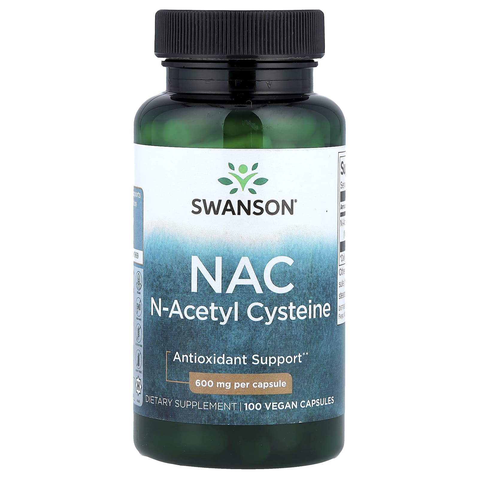NAC Swanson, 600 мг, 100 растительных капсул