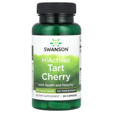 Экстракт терпкой вишни Swanson, вкус HiActives® Tart Cherry, 465 мг, 60 капсул