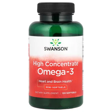 Фото товара: Омега-3 Swanson High Concentrate 120 Mini, мягкие капсулы