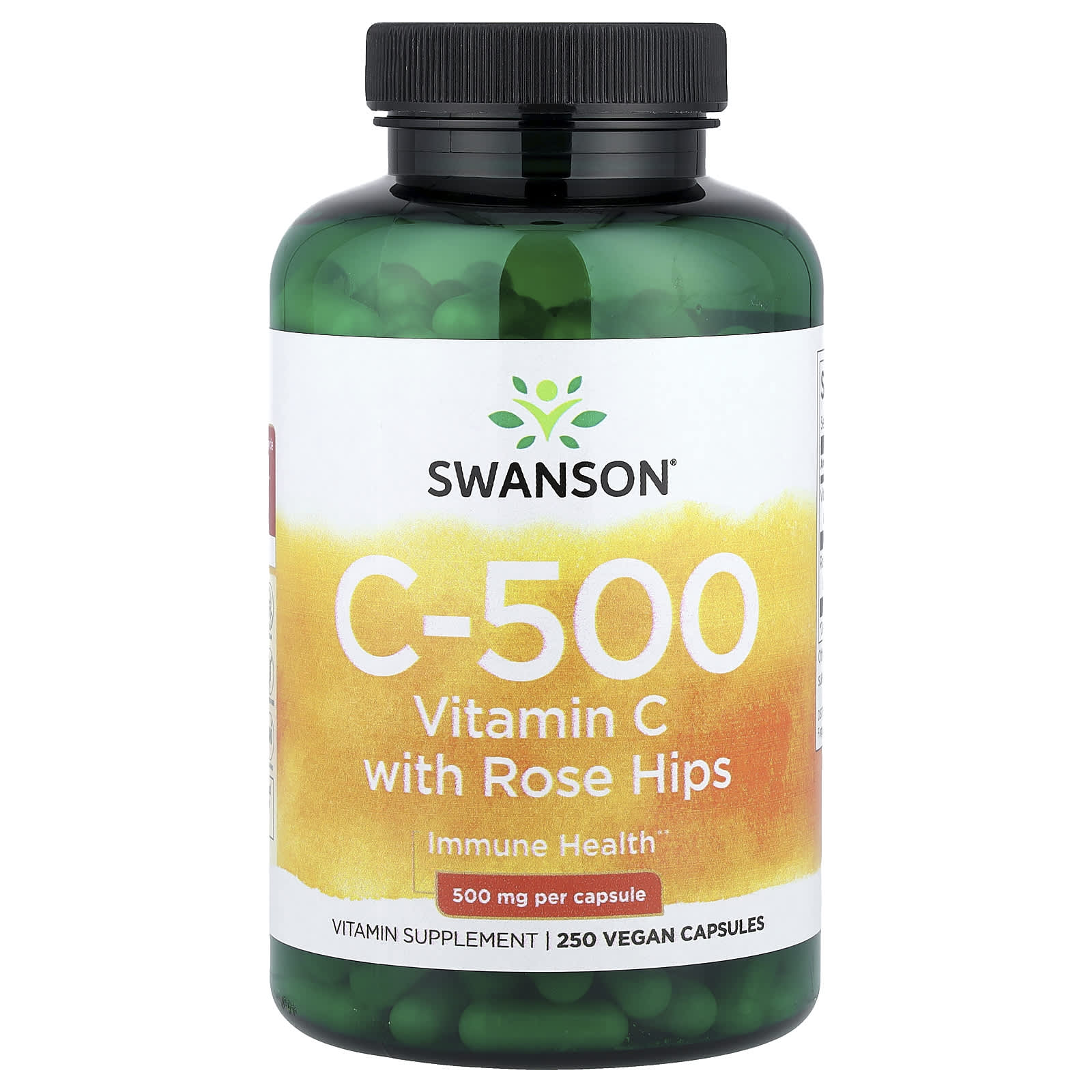 Витамин C Swanson C-500 With Rose Hips, 250 растительных капсул