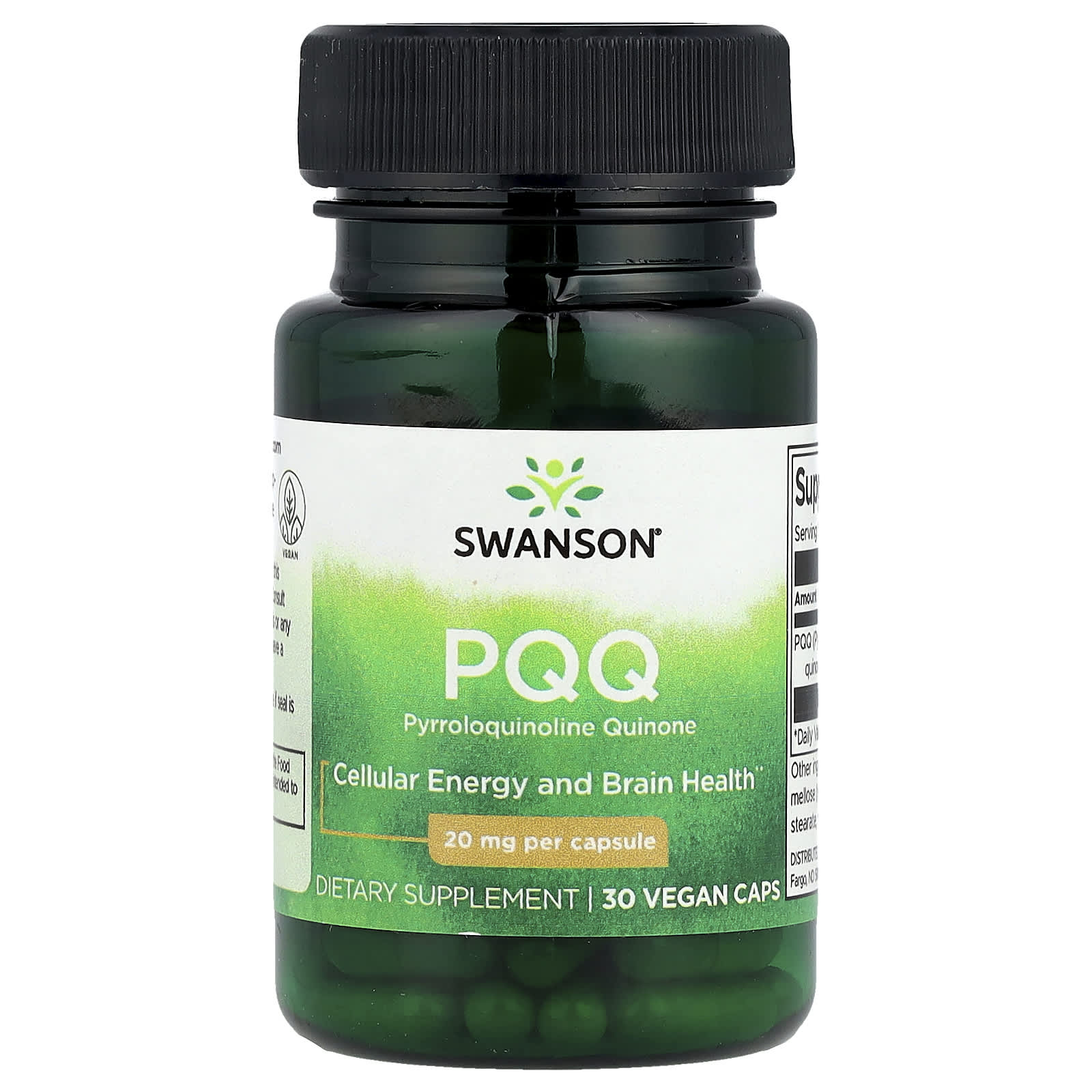 PQQ (пирролохинолинхинон) Swanson 30 Vegan Caps, 20 мг