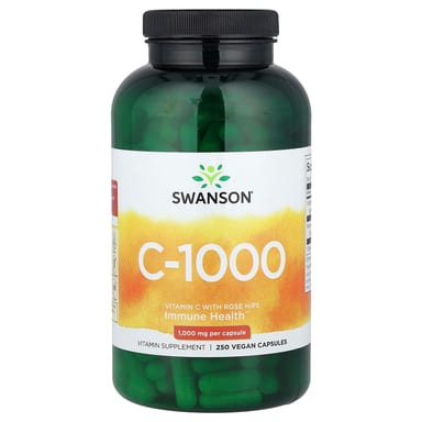 Витамин C Swanson C-1000 With Rose Hips, 250 растительных капсул