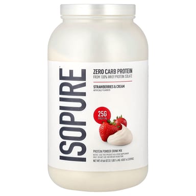 Протеиновый порошок Isopure Zero Carb Strawberries & Cream, 1.4 кг