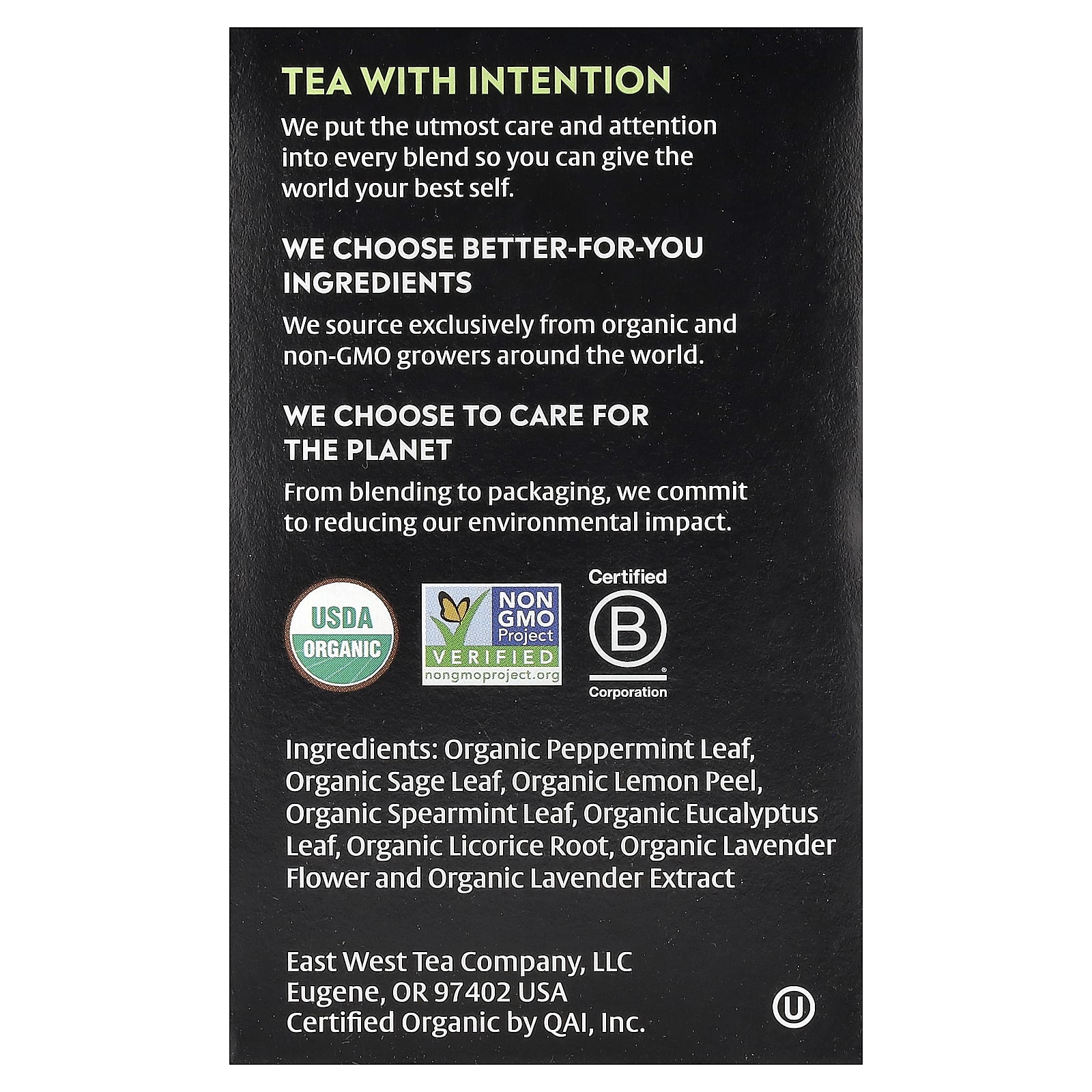 Травяной чай Choice Organics Mint Sage 16 Tea Bags, без кофеина, 29 г, чайные пакетики — фото 3