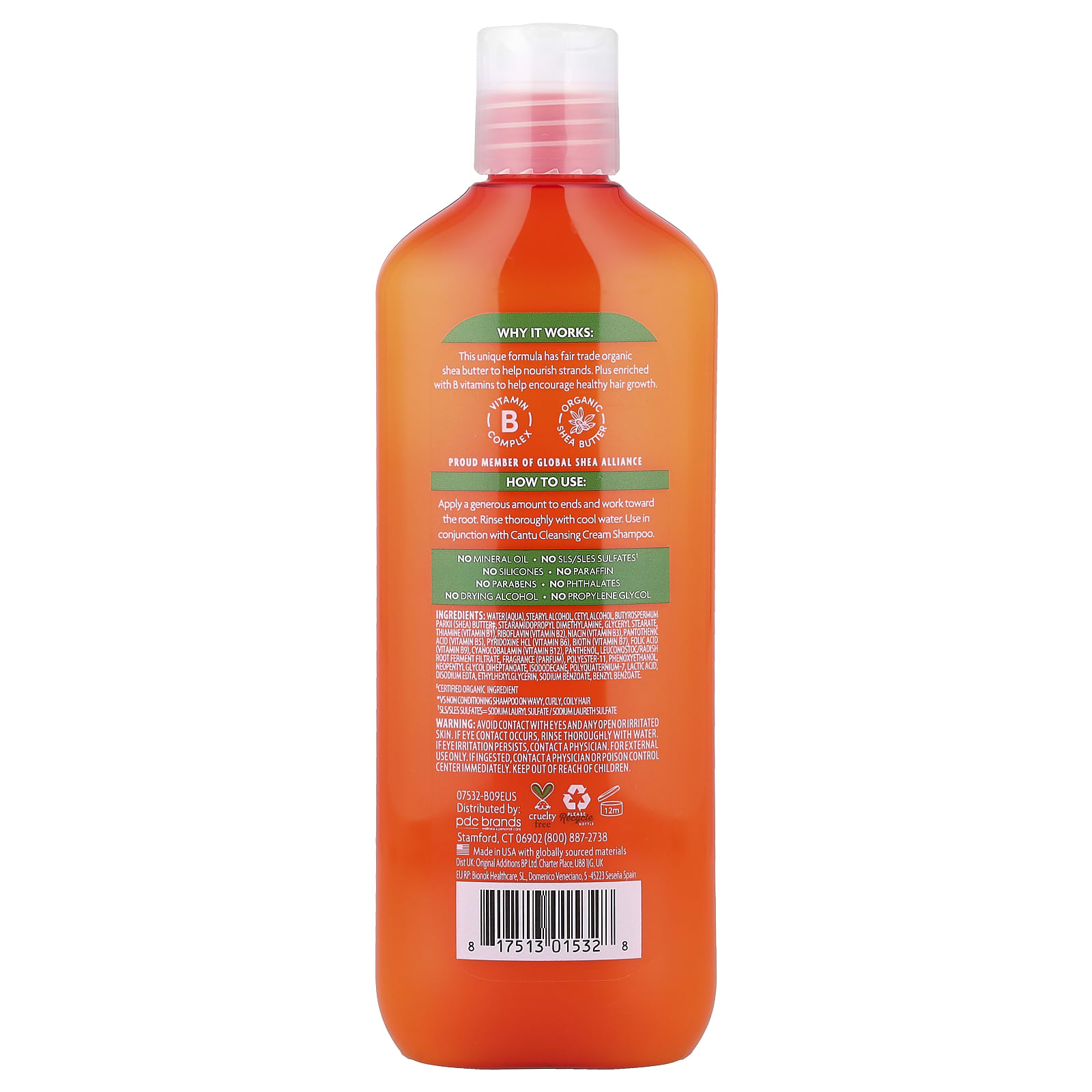 Кондиционер Cantu Shea Butter Sulfate-Free Hydrating Cream For Natural Curls Coils & Waves, 400 мл, крем — фото 2