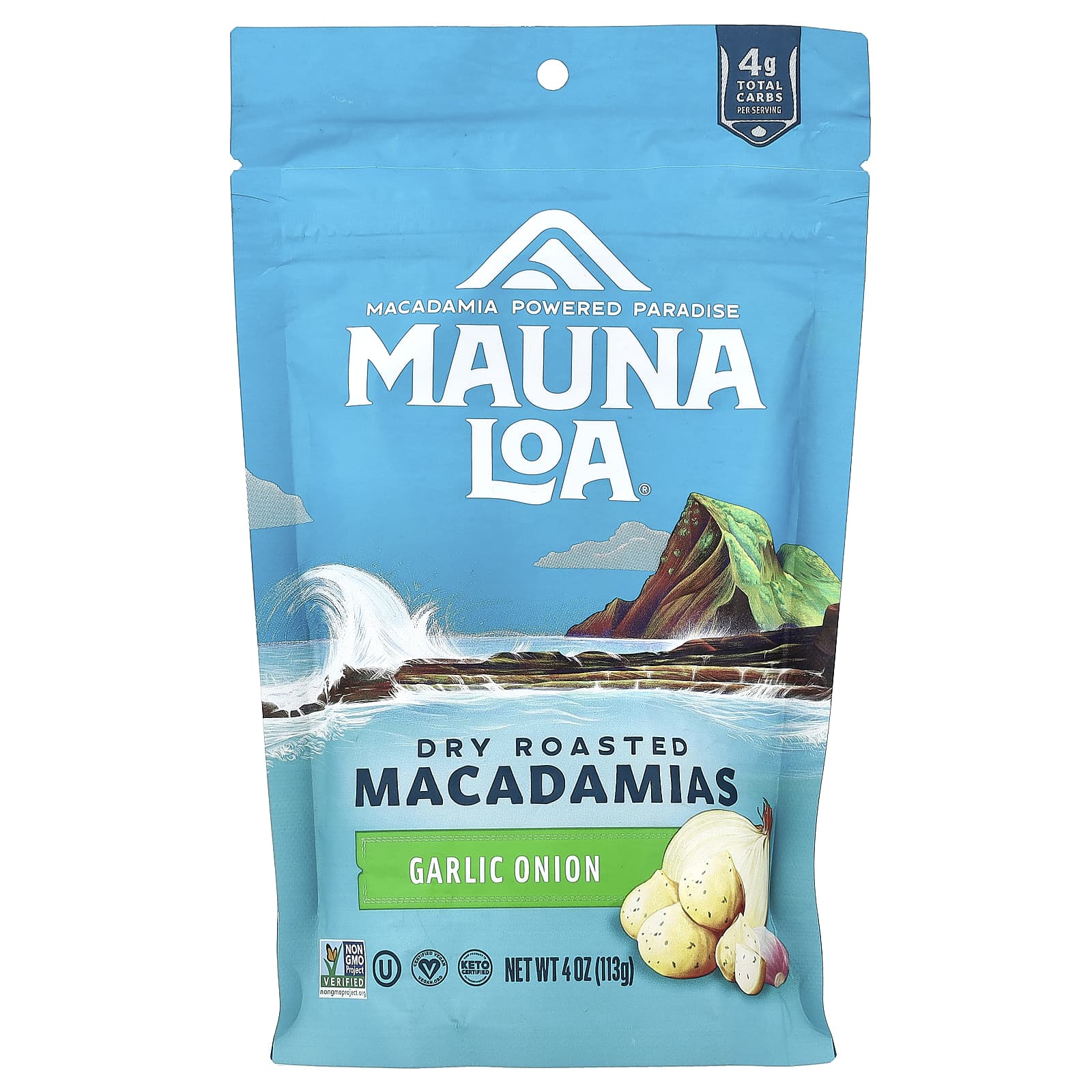 Орехи макадамия Mauna Loa, 113 г (4 унции) с чесноком и луком