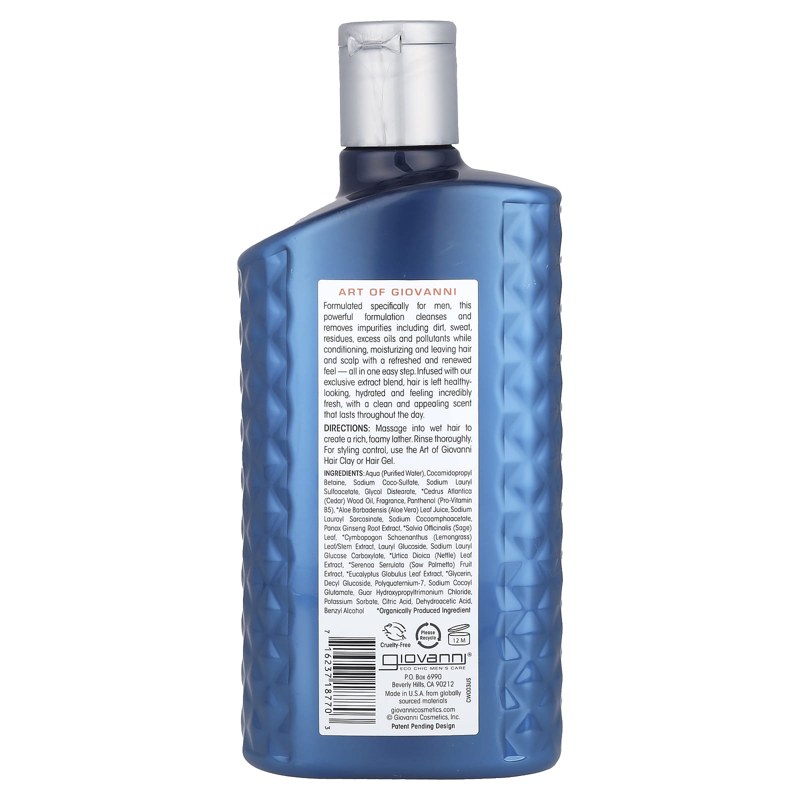 Кондиционер Giovanni Art Of Giovanni Men 2-In-1 Daily Shampoo & with Ginseng and Eucalyptus, 499 мл — фото 2