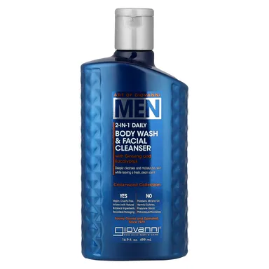 Фото товара: Средство для умывания Giovanni Art Of Giovanni Men 2-In-1 Daily Body Wash & with Ginseng and Eucalyptus, 499 мл