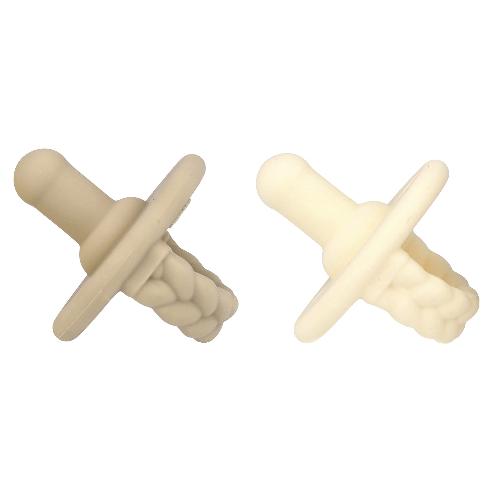Крем itzy ritzy Sweetie Soother™ Food Grade Silicone Pacifiers 0+ Months Taupe Braid 2 Pacifiers — фото 3