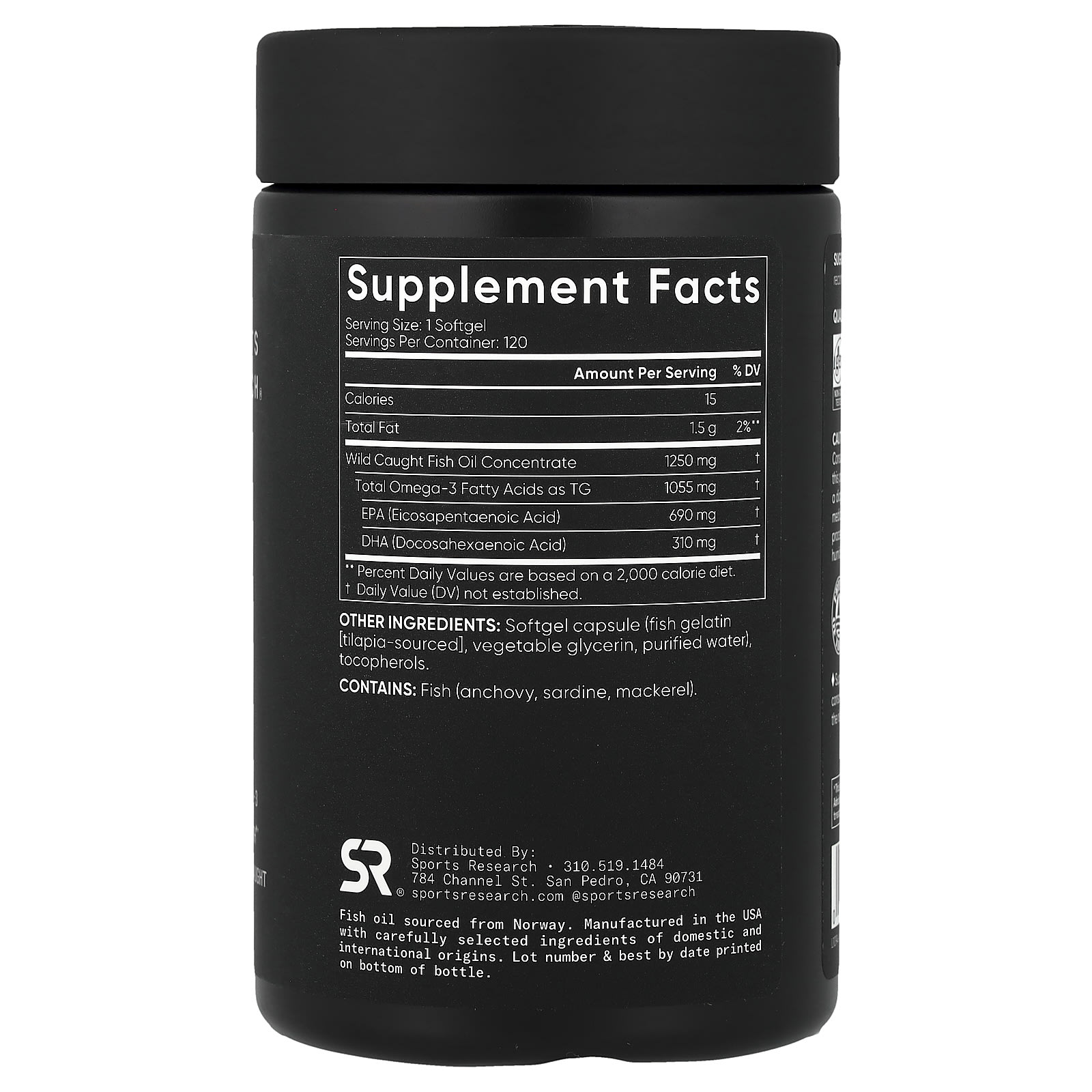 Рыбий жир Sports Research Omega-3 Triple Strength, 120 мягких капсул — фото 6