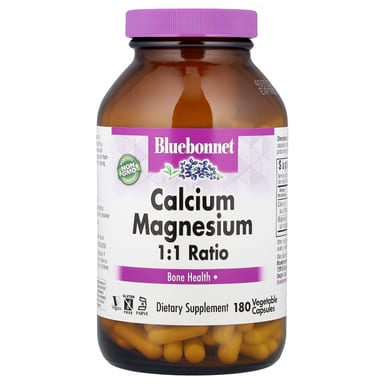 Магний Bluebonnet Nutrition Calcium 1:1 Ratio, 180 растительных капсул