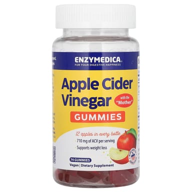 Яблочный уксус Enzymedica Gummies with the Mother, 74 жевательных пастилок
