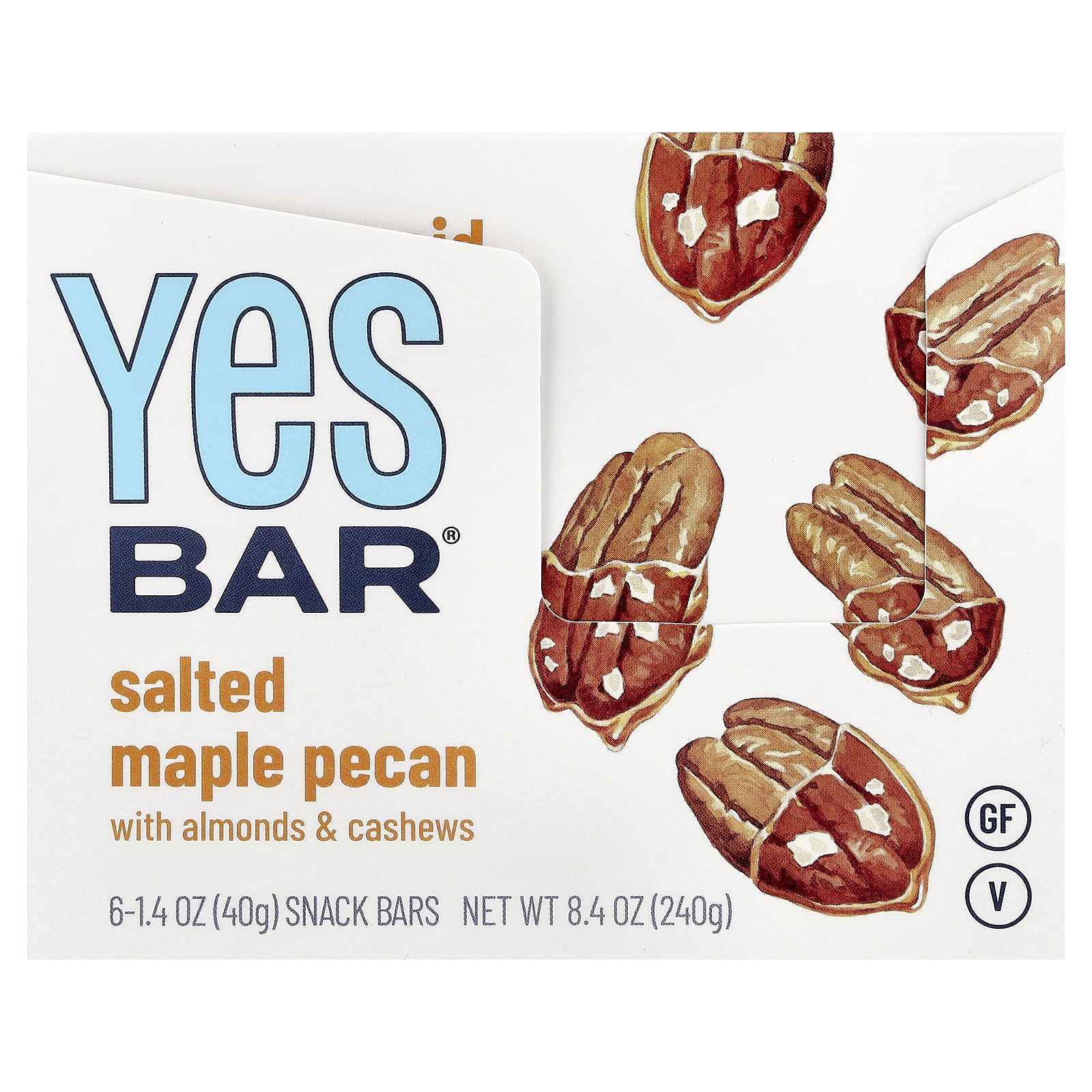 Снек Yes Bar Bars Salted Maple Pecan, 40 г, 6 шт., батончик — фото 2