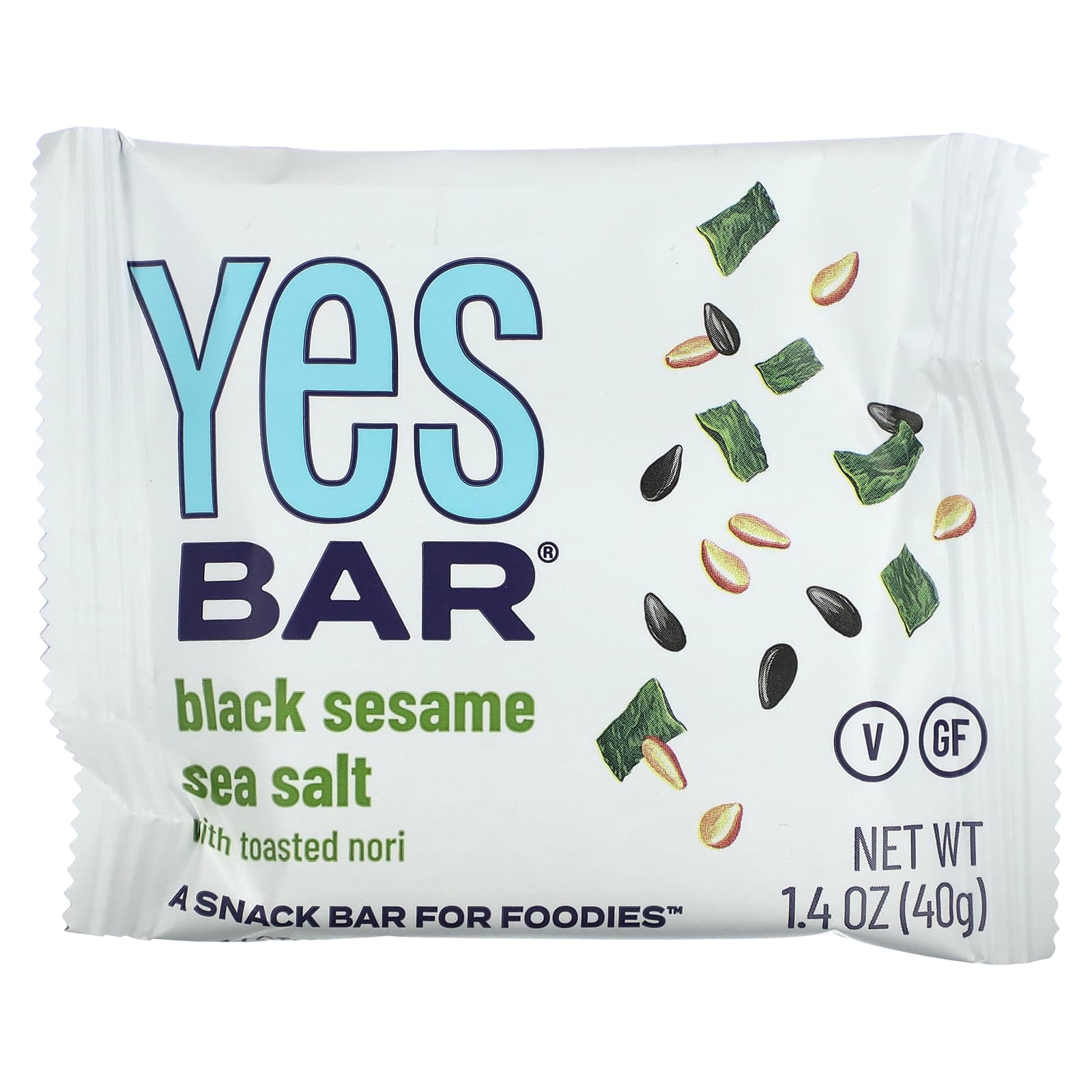 Батончик Yes Bar Black Sesame Sea Salt, 40 г, 6 шт.