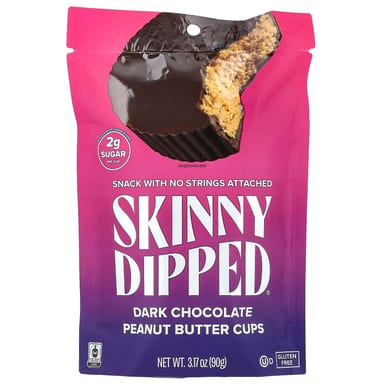 Темный шоколад SkinnyDipped, вкус Dark Chocolate Peanut Butter Cups, 90 г